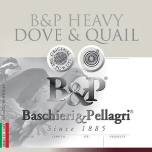 B&P Dove & Quail Shotshells- 12 ga 2-3/4 In 1-1/8 oz #8 1255 fps 25/ct