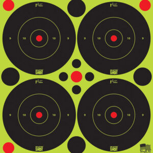 Pro-Shot 3BGREEN48 SplatterShot  Black/Green Self-Adhesive Paper Impact Enhancement 3" Bullseye 144 Targets/12 Sheets Includes Pasters