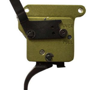 Timney Triggers 510V2THIN Elite Hunter  Thin Curved Trigger with 3 lbs Draw Weight & Black/Green Finish for Remington 700 Right