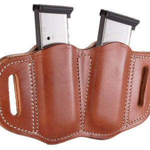 1791 Gunleather MAG21CBRA MAG2.1 Double Mag Holster Classic Brown Leather Belt Slide Belts 1.50" Wide Compatible w/ Single Stack Ambidextrous