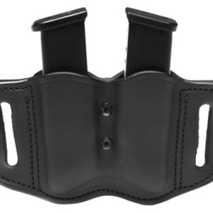 1791 Gunleather MAGF22SBLA MAG-F Double Mag Holster Stealth Black Leather Belt Slide Compatible w/ Double Stack Ambidextrous