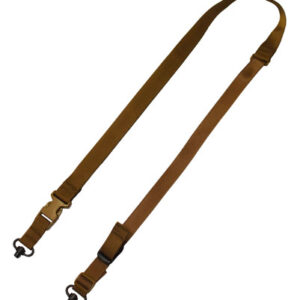 Tacshield T6040CY Tactical Sling made of Coyote Webbing with Two-Point, Fast Adjust Design & QD Swivels for Rifle/Shotgun