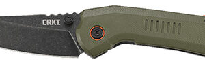 CRKT 6280 Overland  3" Folding Sheepsfoot Plain Stonewashed 8Cr13MoV SS Blade/ Green G10/SS Handle Includes Pocket Clip