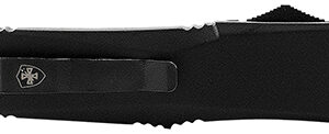 Templar Knife LBR331 Black Rubber Gen II Large 3.50" OTF Drop Point Plain Black Oxide Stonewashed 440C SS Blade/ 5.25" Black Rubber/Aluminum Handle Features Glass Breaker Includes Pocket Clip/Sheath