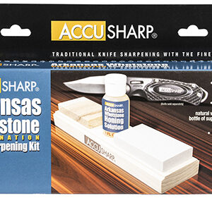 AccuSharp 023C Whetstone Combo Kit Fine, Coarse Natural Arkansas Stone Sharpener Includes Honing Oil