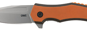 CRKT 2372 Fawkes  2.74" Folding Clip Point Plain Bead Blasted 4116 Stainless Steel Blade/ Black/Orange G10 Handle Includes Pocket Clip