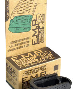 Strike Industries EMPG42B Enhanced Magazine Plate  made of Polymer with Black Finish & Extra Gripping Surface for Glock 42 Magazines (Adds 2rds)