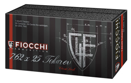 Fiocchi 7.62x25mm Tokarev 88gr Brass – 50rd