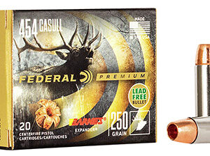 Federal P454XB1 Premium  454 Casull 250 gr Barnes Expander BRX 20 Per Box/ 10 Case