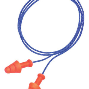 Howard Leight R01520 Corded Ear Plugs Smart Fit Foam 25 dB Behind The Neck Orange Ear Buds with Blue Cord Adult 2 Pair