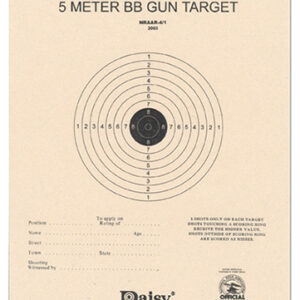 Daisy 408 NRA 5-Meter Target Air Rifle Bullseye Hanging Paper 5 Meters Air Rifle Black/White 50 Per Pkg