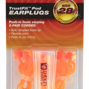 Howard Leight R02237 TrustFit Pod Earplugs Foam 28 dB Behind The Neck Orange Adult 3 Pair