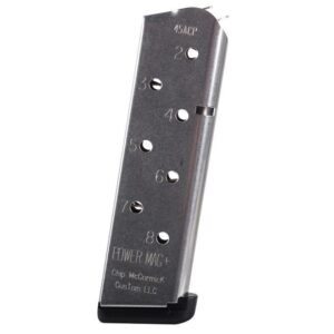 Chip McCormick Power Mag Plus Colt 1911 Handgun Magazine .45 ACP Stainless Steel 8/rd