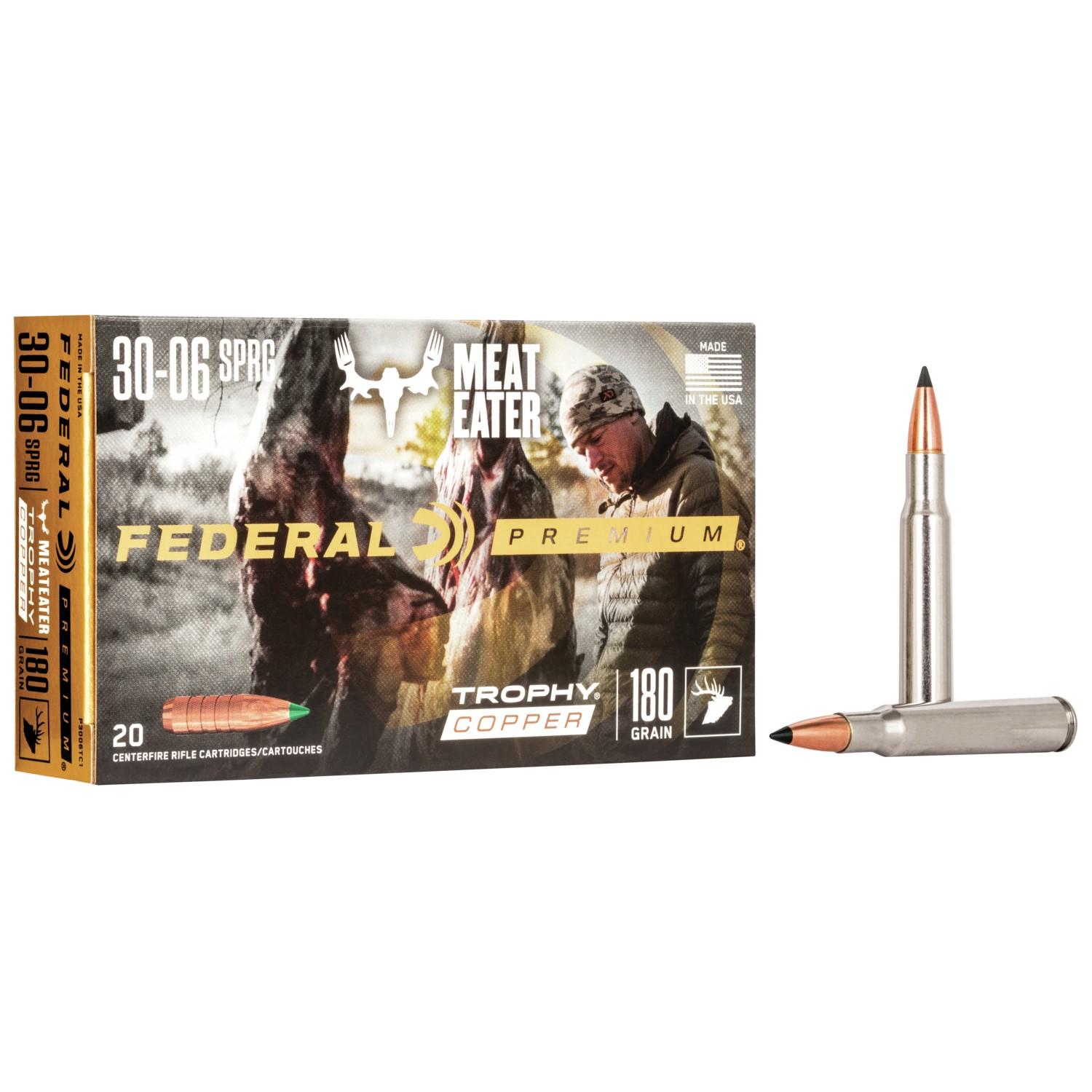 Federal .30-06 Springfield 180gr TROPHY COPPER Nickel-Plated Brass – 20rd