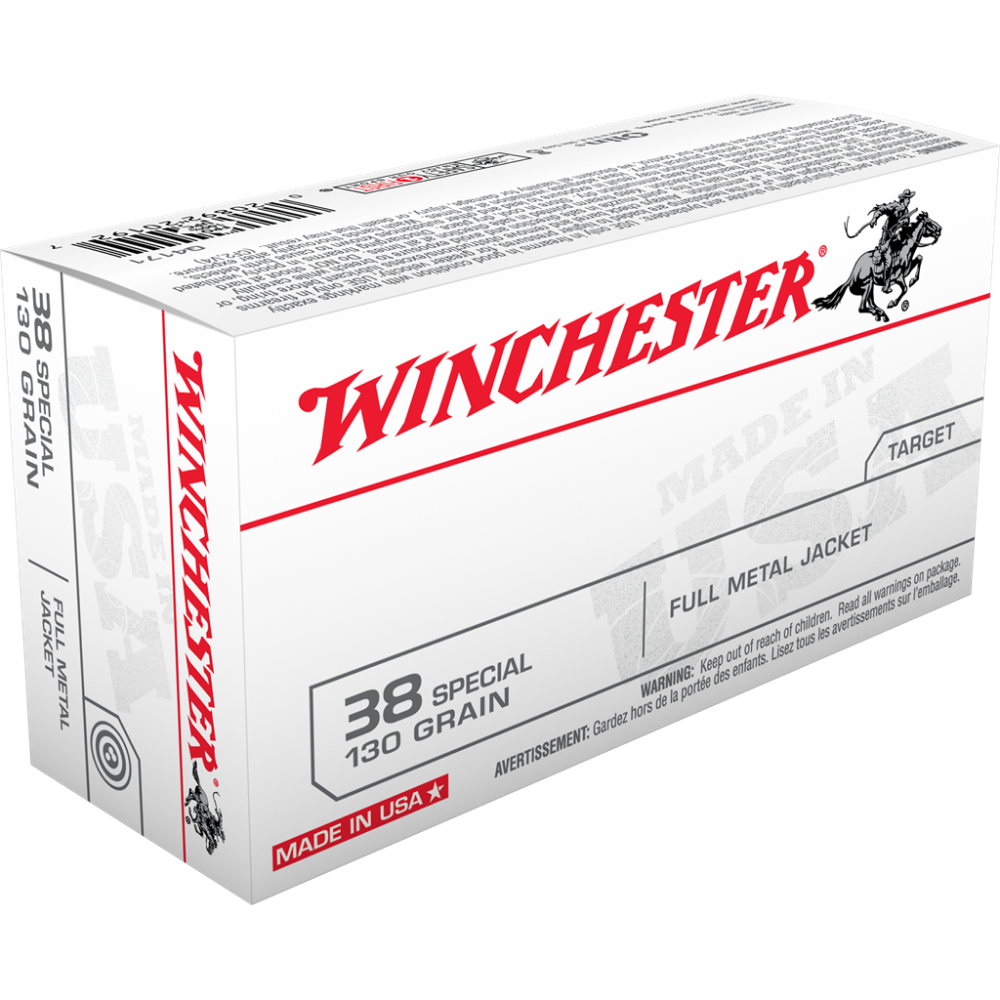 Winchester .38 Special 130gr FMJ Brass – 50rd