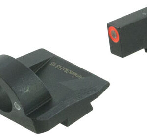 AmeriGlo GL5225 Ghost Ring Sight Set for Glock  Black | Green Tritium Orange Outline Front Sight Green Tritium  Rear Sight Set