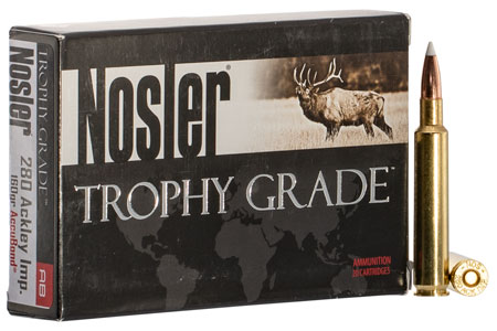 Nosler .280 Ackley Improved 160gr ACCUBOND Brass – 20rd
