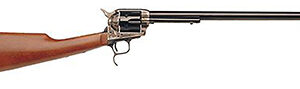 Cimarron MP419 Revolving Carbine  Full Size 45 Colt (LC) 6rd, 18" Blued Round Steel Barrel, Color Case Hardened Steel Receiver, Wood Shoulder Stock, Right Hand