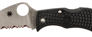 Spyderco MBKWSB Manbug  1.91" Folding Wharncliffe Serrated Non-Reflective Black TiCN VG-10 SS Blade, Black Textured FRN Handle
