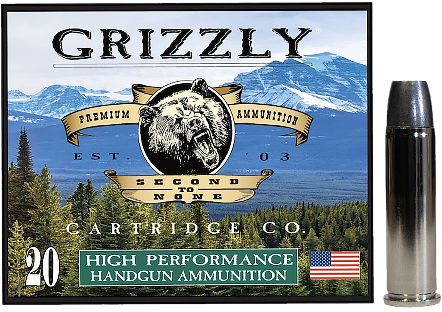 Grizzly-Ammo .357 Magnum 200gr WIDE LONG NOSE GAS CHECK – 20rd