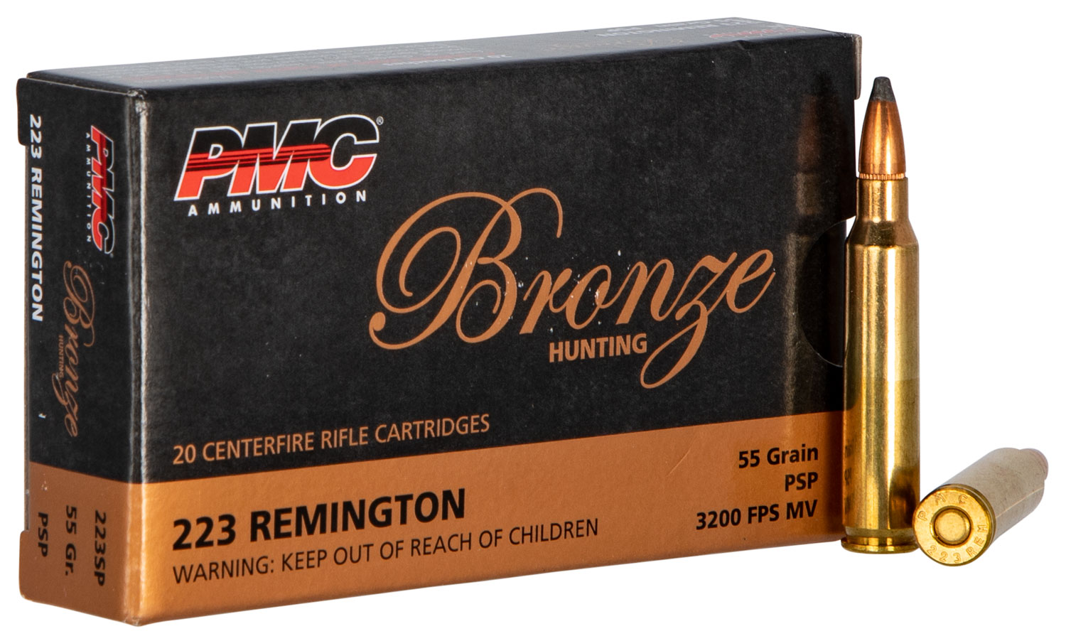 PMC .223 Remington 55gr SP Brass – 20rd