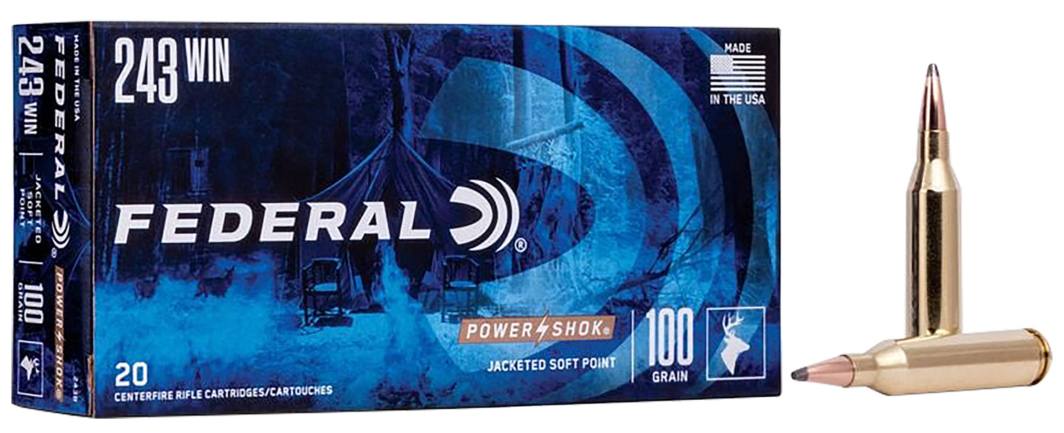 Federal .243 Winchester 100gr SP Brass – 20rd
