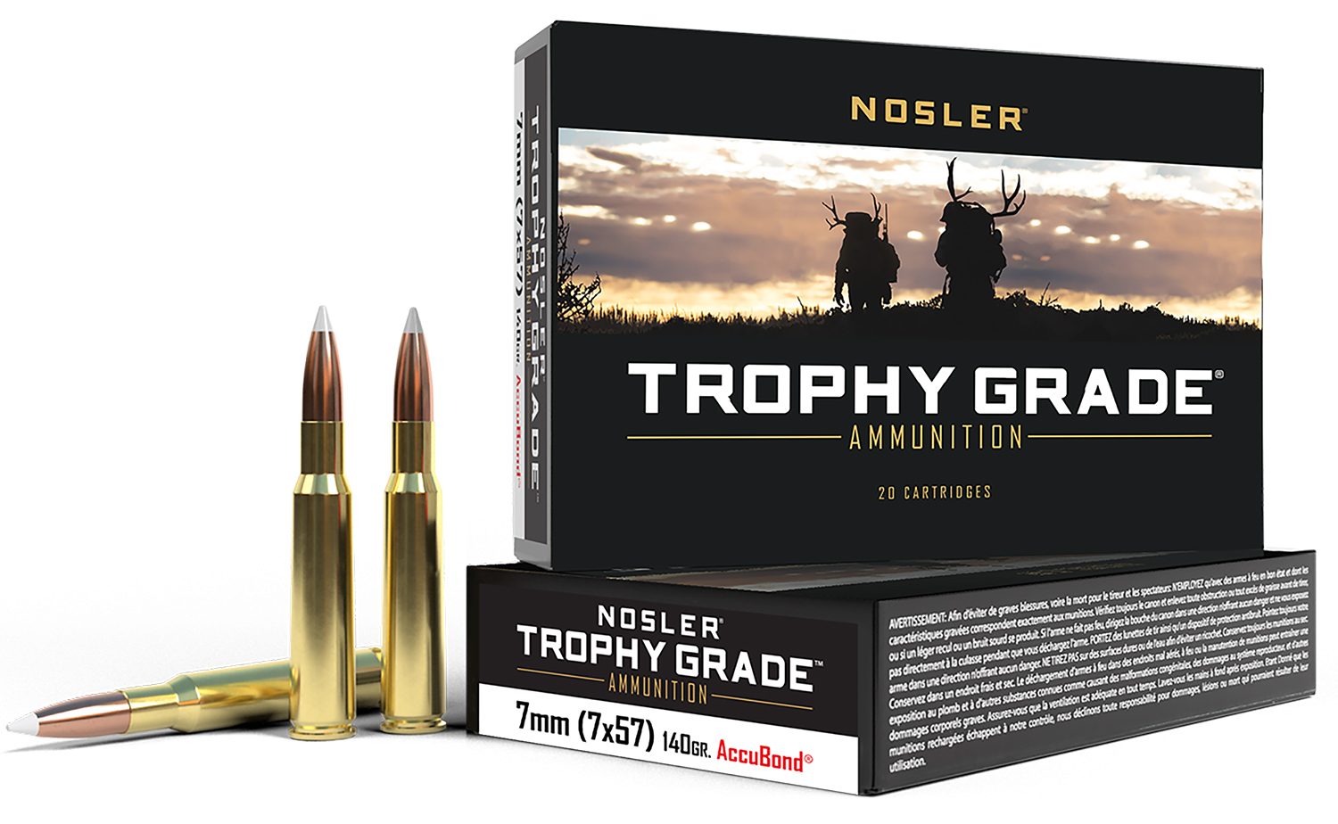 Nosler 7x57mm Mauser 140gr ACCUBOND Brass – 20rd